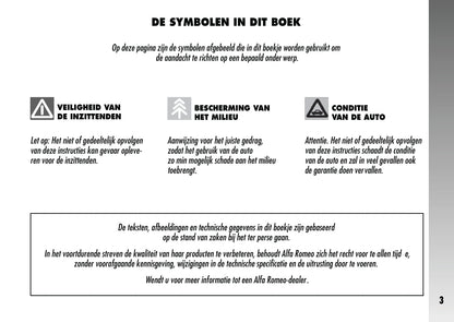 2003-2005 Alfa Romeo 156 GTA Owner's Manual | Dutch