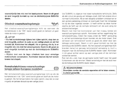 1992-2000 Subaru Vivio Bedienungsanleitung | Niederländisch
