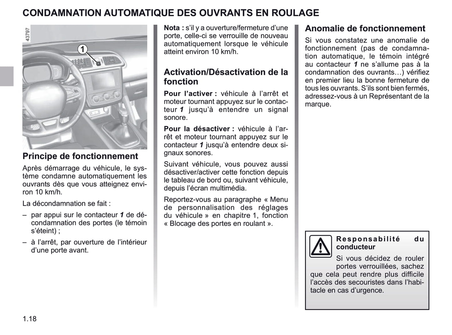 2018-2019 Renault Kadjar Bedienungsanleitung | Französisch