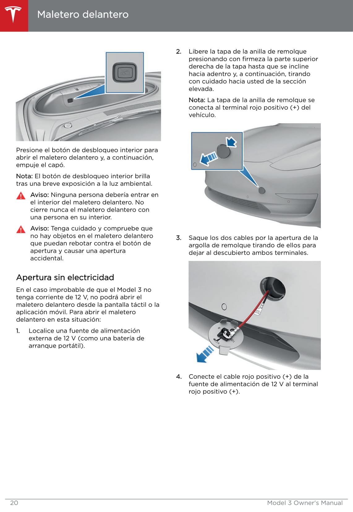 2019 Tesla Model 3 Bedienungsanleitung | Spanisch