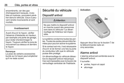 2016 Opel Adam Owner's Manual | French