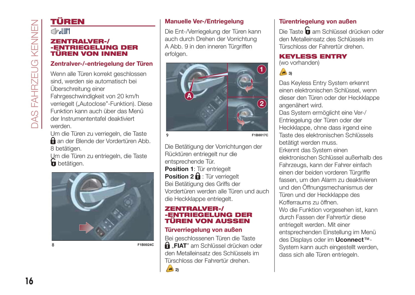 2016-2017 Fiat 500X Bedienungsanleitung | Deutsch