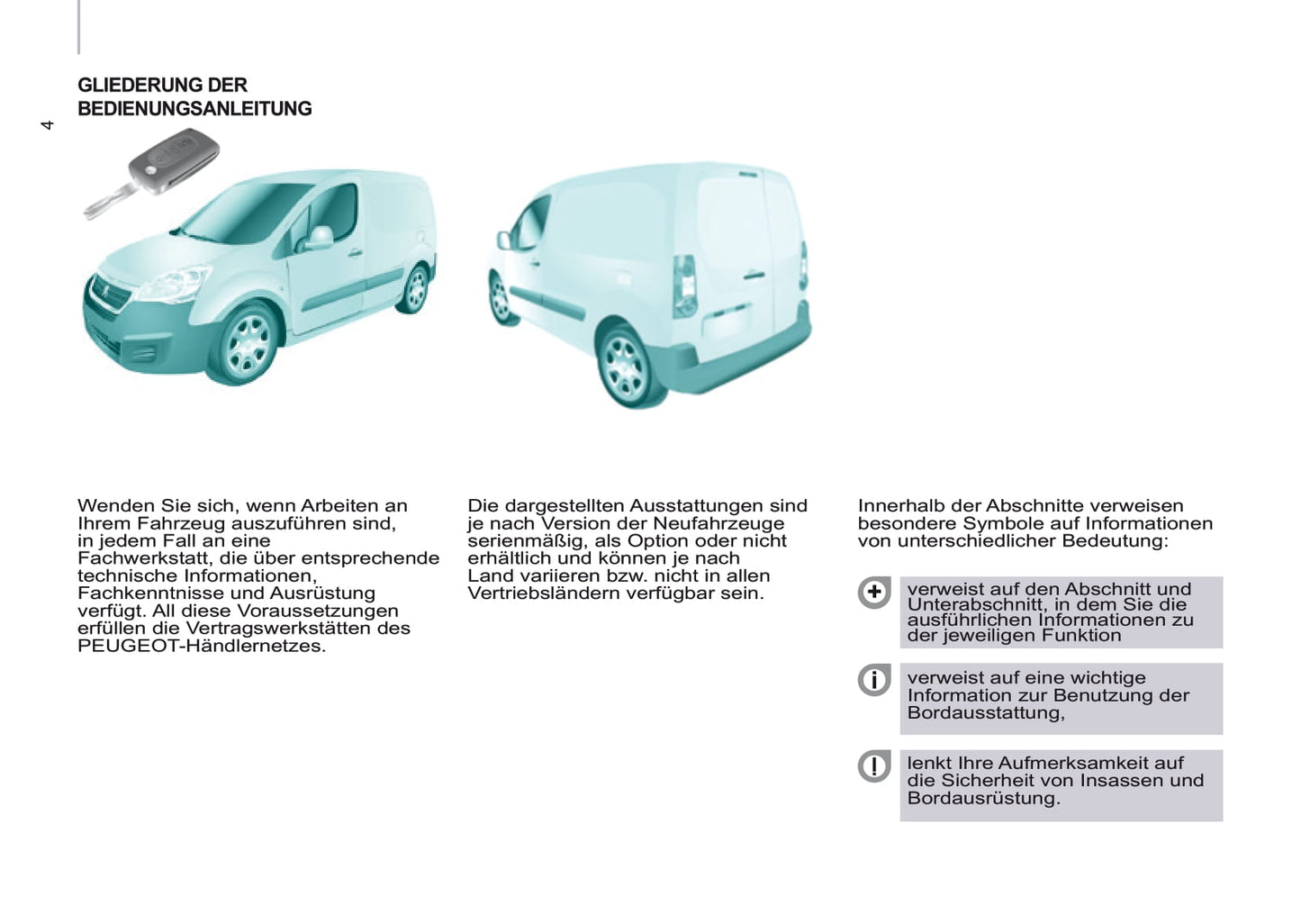 2016-2017 Peugeot Partner Owner's Manual | German