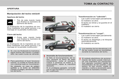 2013-2014 Peugeot 308 CC Owner's Manual | Spanish