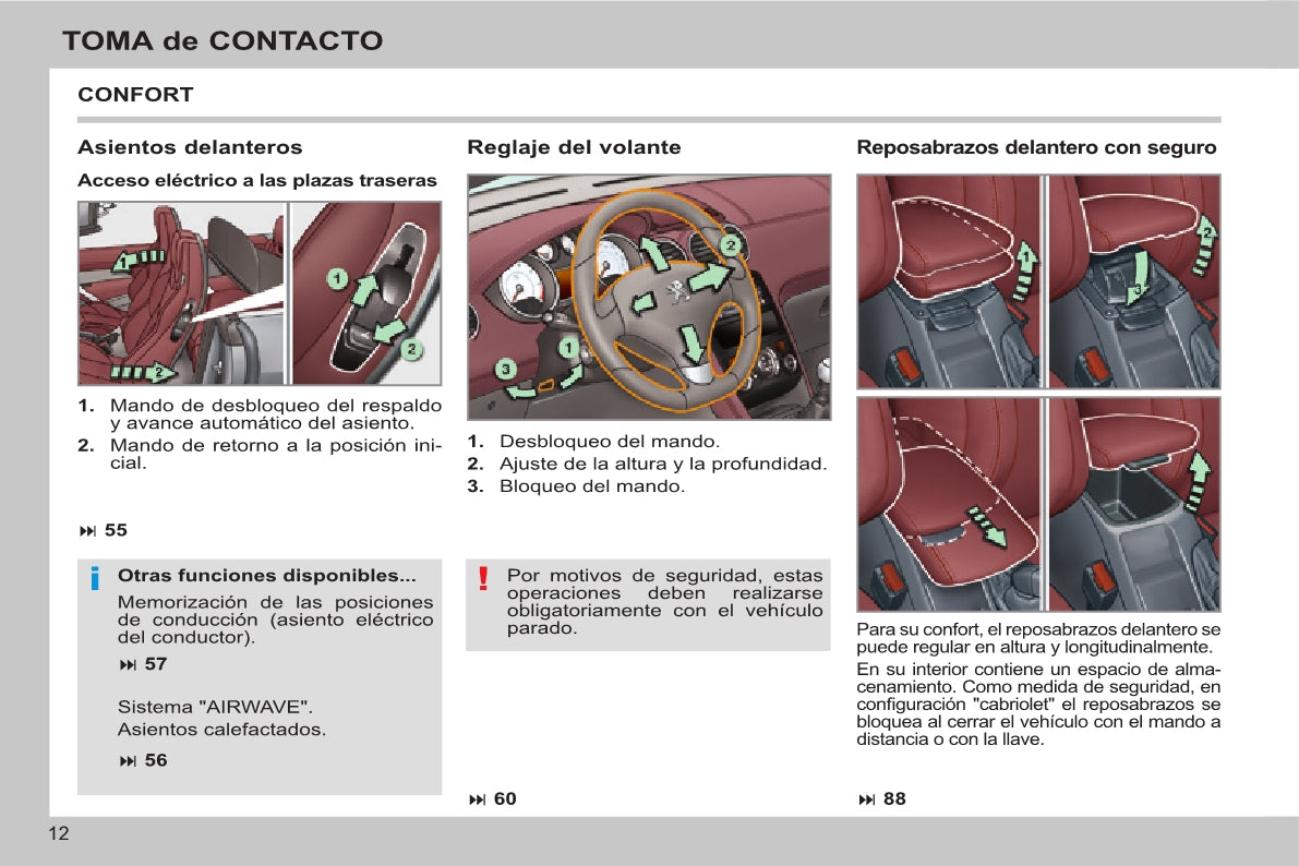 2013-2014 Peugeot 308 CC Owner's Manual | Spanish