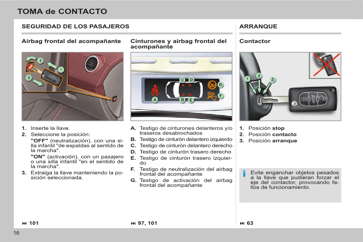 2013-2014 Peugeot 308 CC Owner's Manual | Spanish