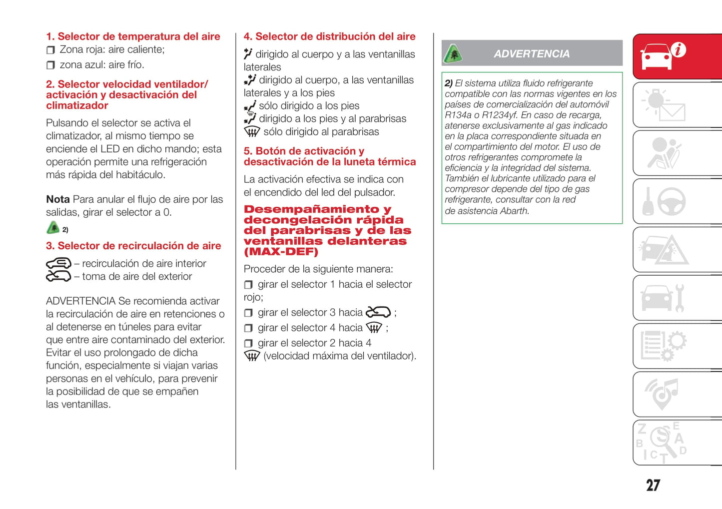 2016-2020 Abarth 595 Owner's Manual | Spanish