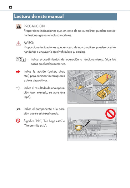 2014-2015 Lexus GS 300h/GS 450h Owner's Manual | Spanish