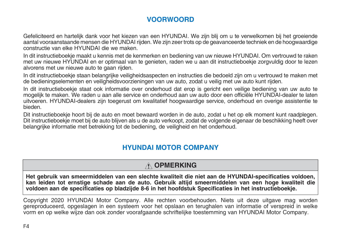 2020-2021 Hyundai Nexo Bedienungsanleitung | Niederländisch