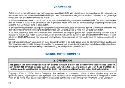 2020-2021 Hyundai Nexo Bedienungsanleitung | Niederländisch