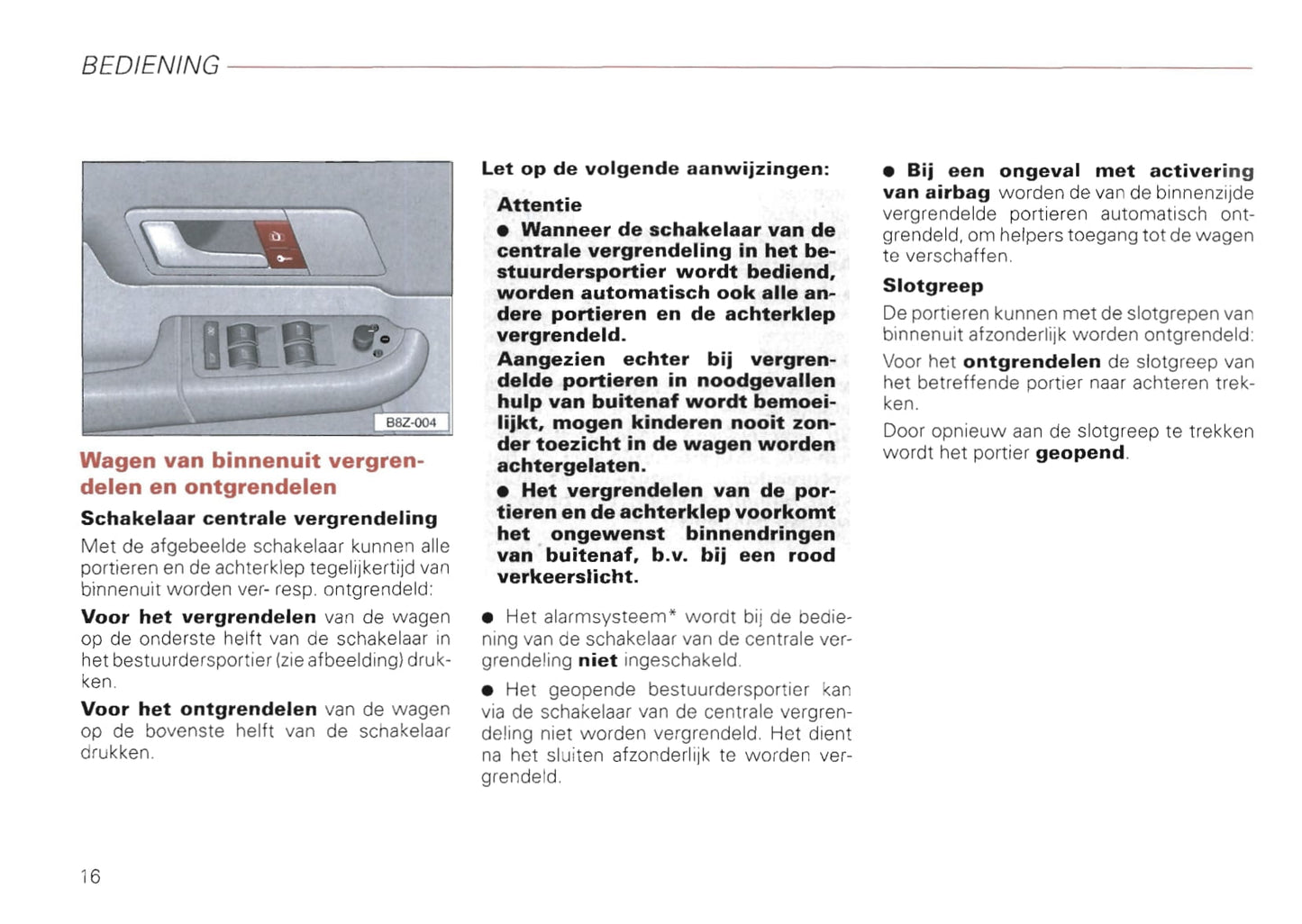 2000-2008 Audi A2 Owner's Manual | Dutch