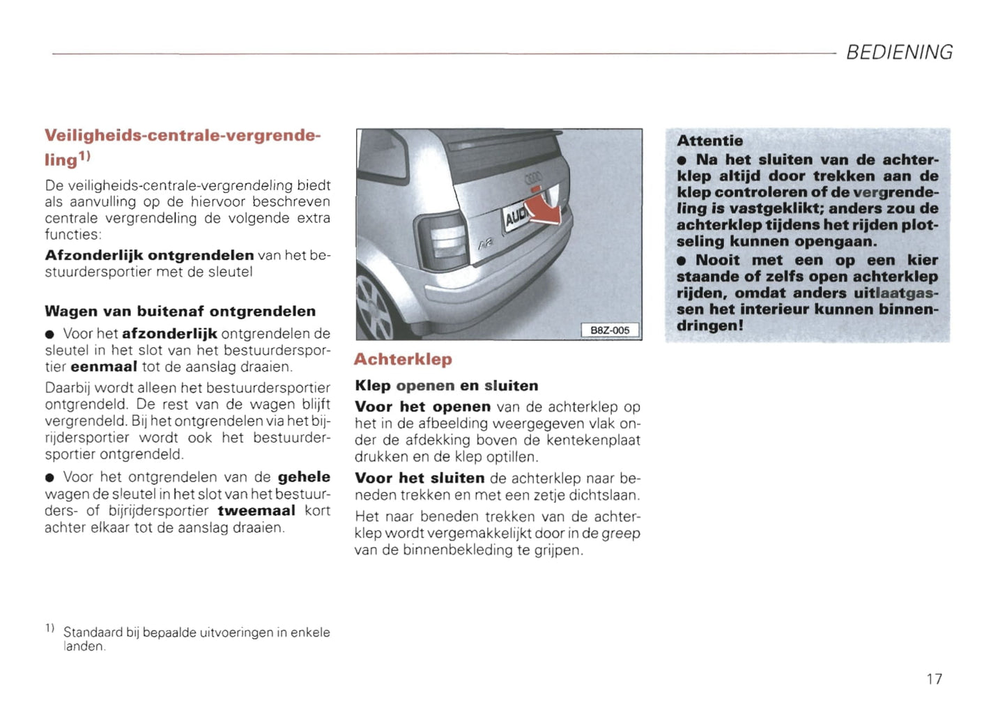 2000-2008 Audi A2 Owner's Manual | Dutch