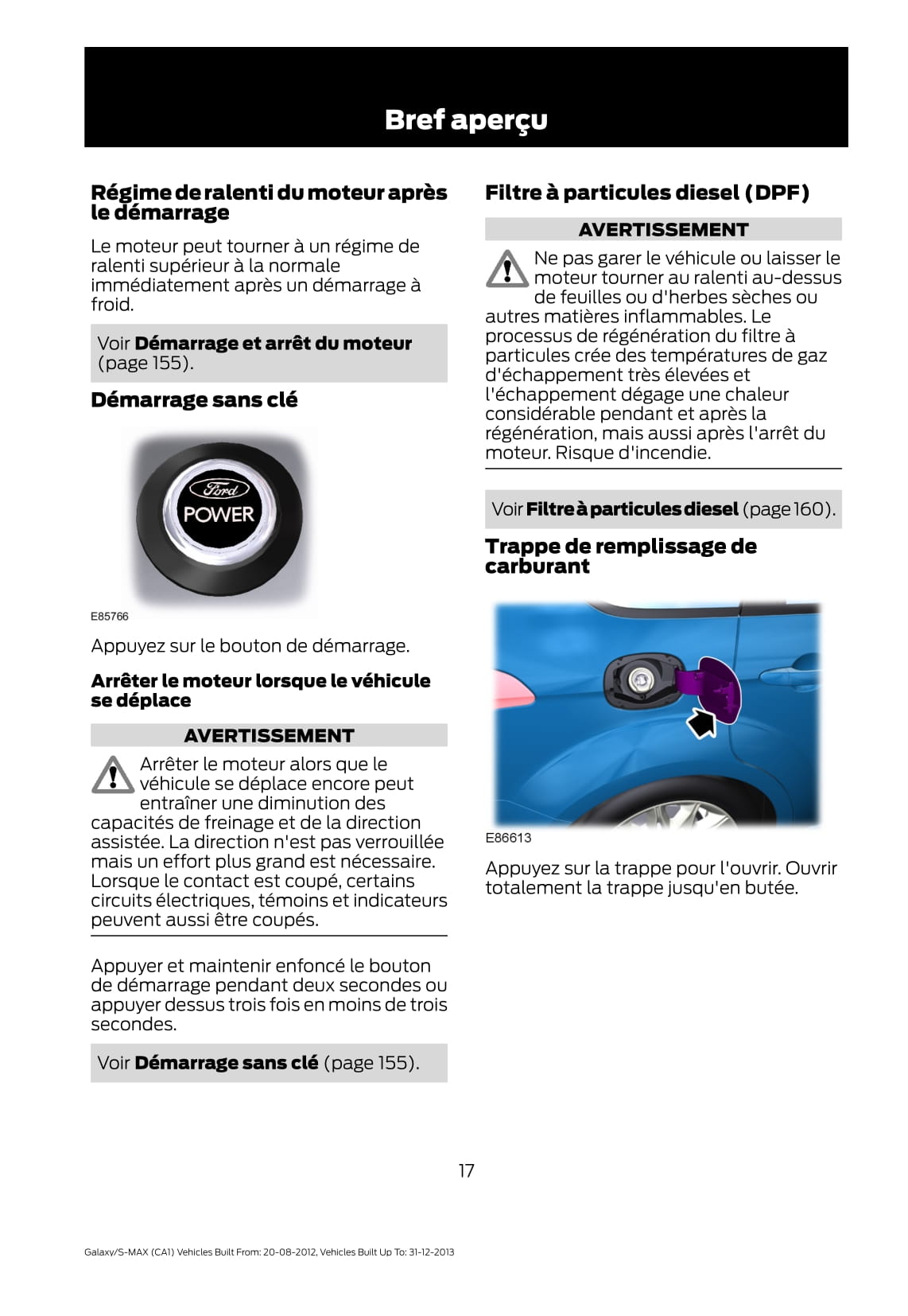 2012-2013 Ford Galaxy / S-Max Bedienungsanleitung | Französisch