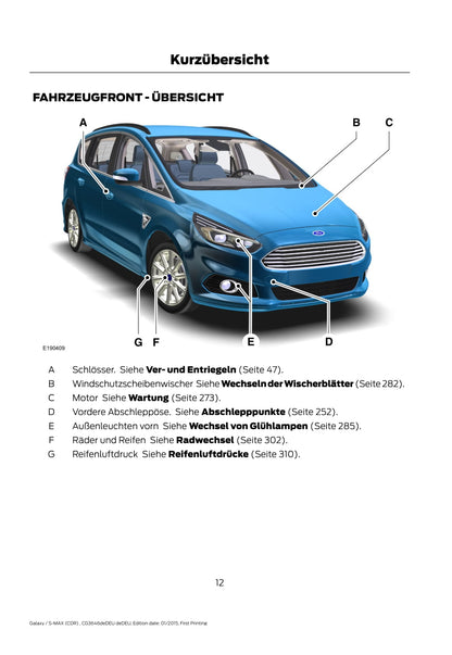 2015-2016 Ford Galaxy/S-Max Bedienungsanleitung | Deutsch