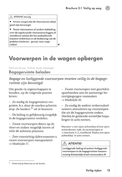 2003-2009 Volkswagen Multivan/Transporter Owner's Manual | Dutch