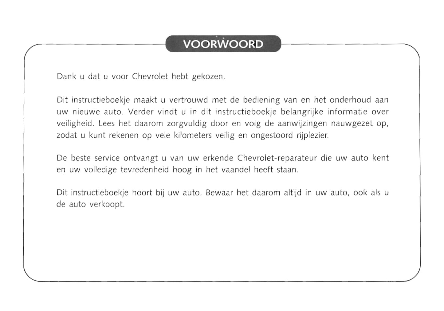 2004-2010 Chevrolet Nubira/Nubira Wagon Owner's Manual | Dutch