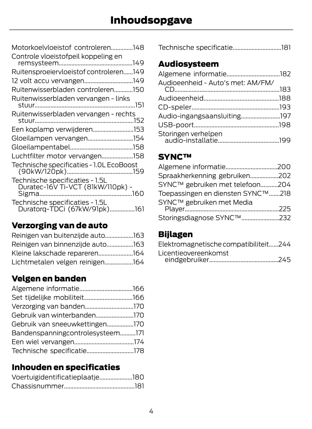 2014-2015 Ford EcoSport Bedienungsanleitung | Niederländisch