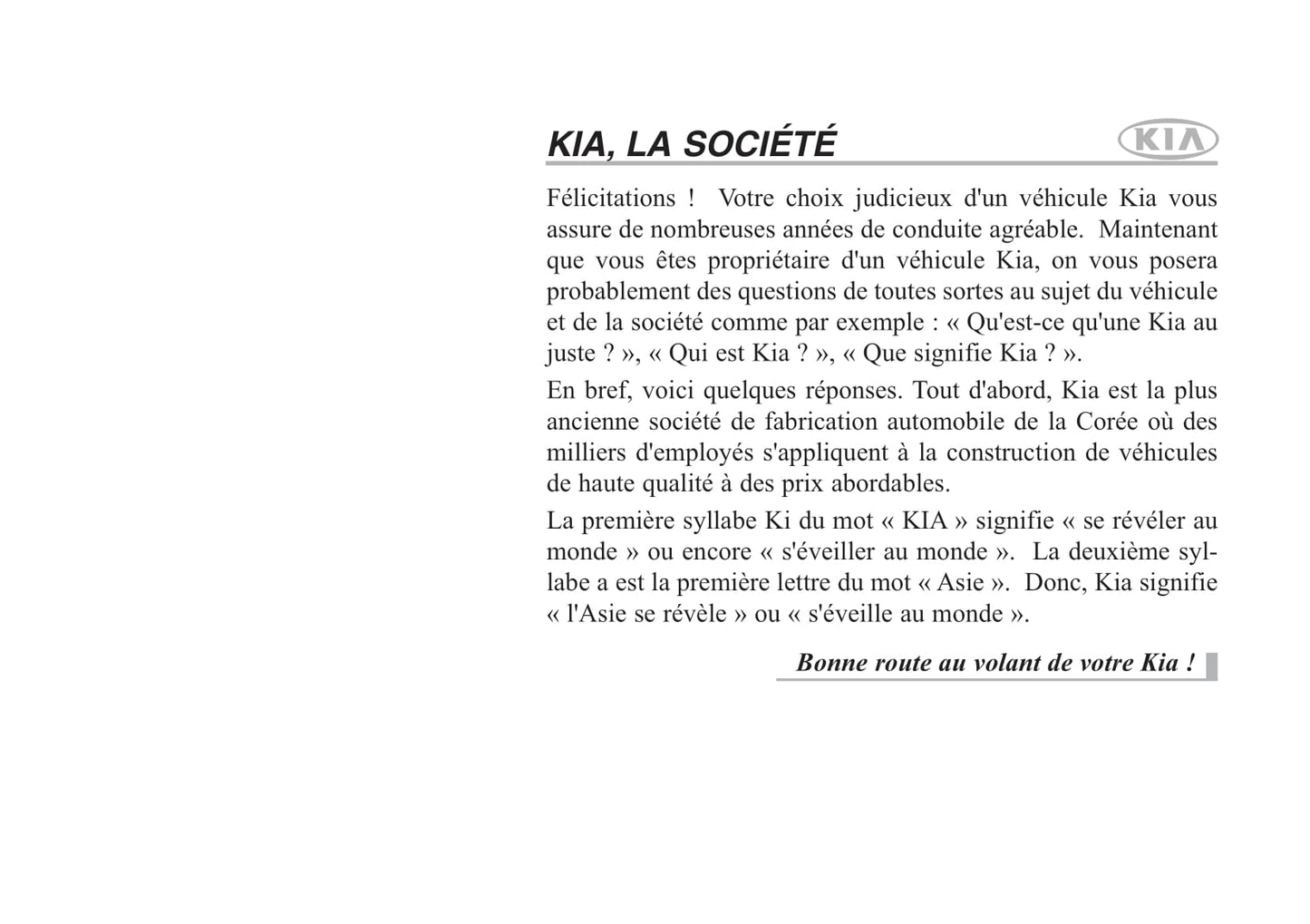 2008 Kia Sportage Owner's Manual | French
