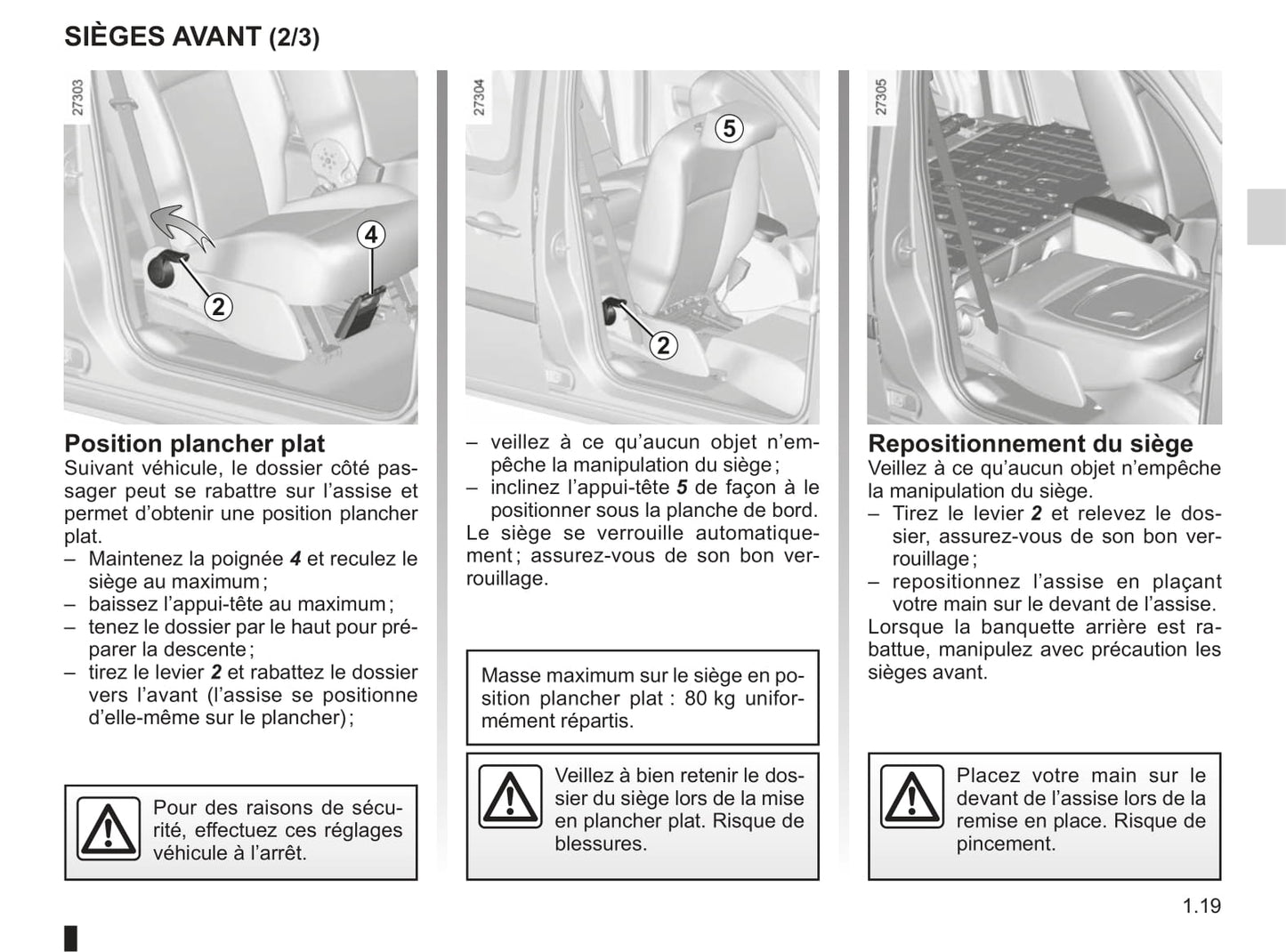 2012-2013 Renault Kangoo Owner's Manual | French