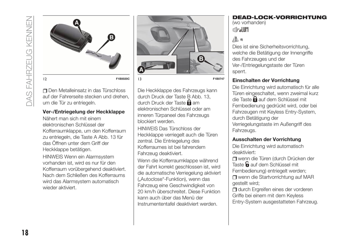 2019-2020 Fiat 500X Owner's Manual | German