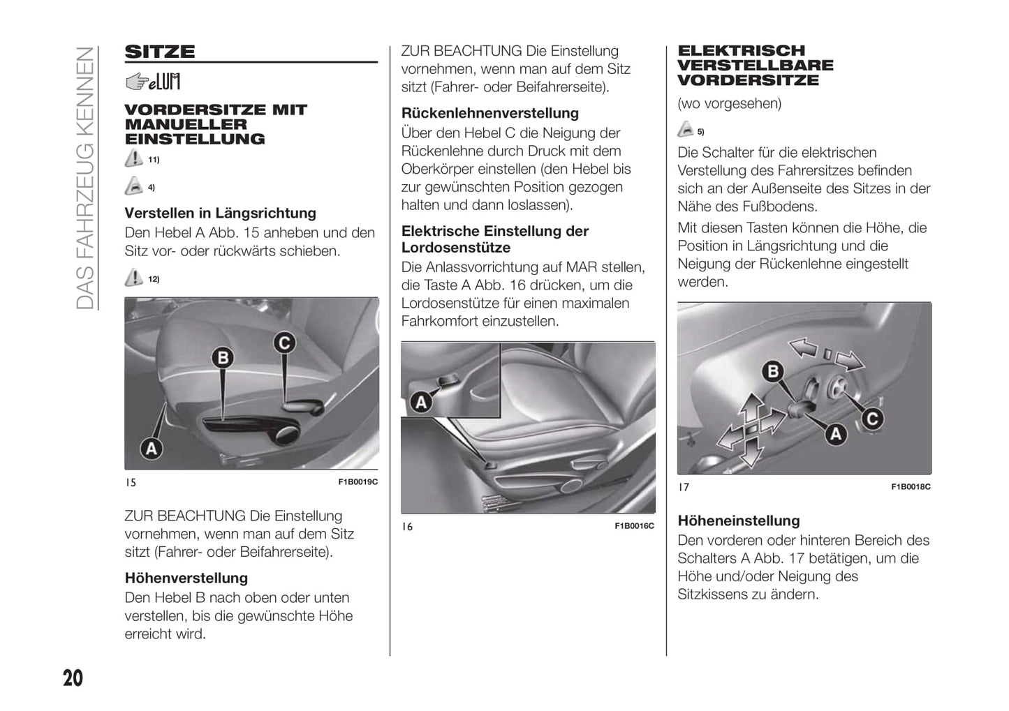 2019-2020 Fiat 500X Owner's Manual | German