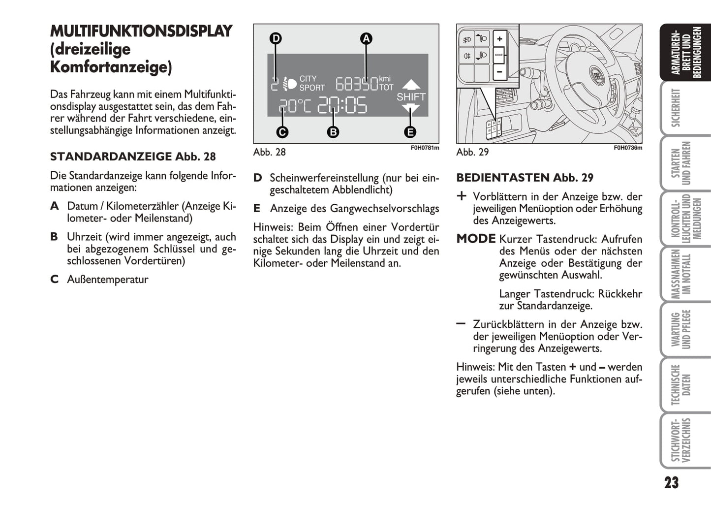 2010-2011 Fiat Idea Owner's Manual | German