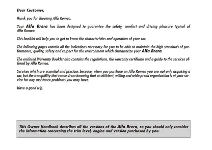 2008-2011 Alfa Romeo Brera Bedienungsanleitung | Englisch