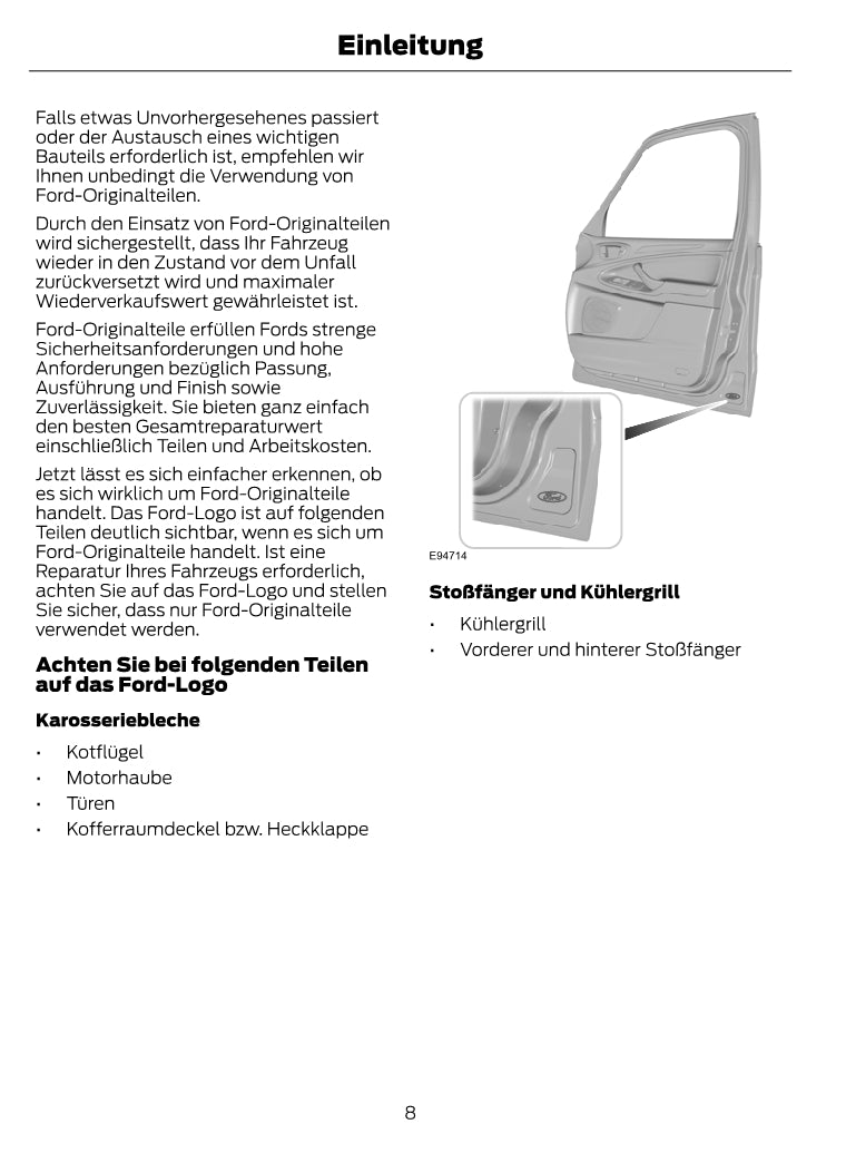 1997-2008 Ford Ka Bedienungsanleitung | Deutsch