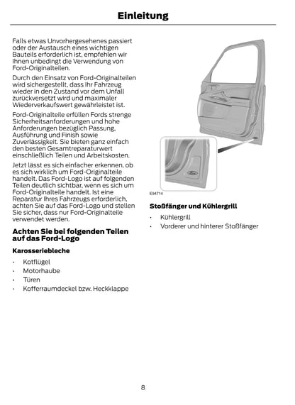 1997-2008 Ford Ka Bedienungsanleitung | Deutsch