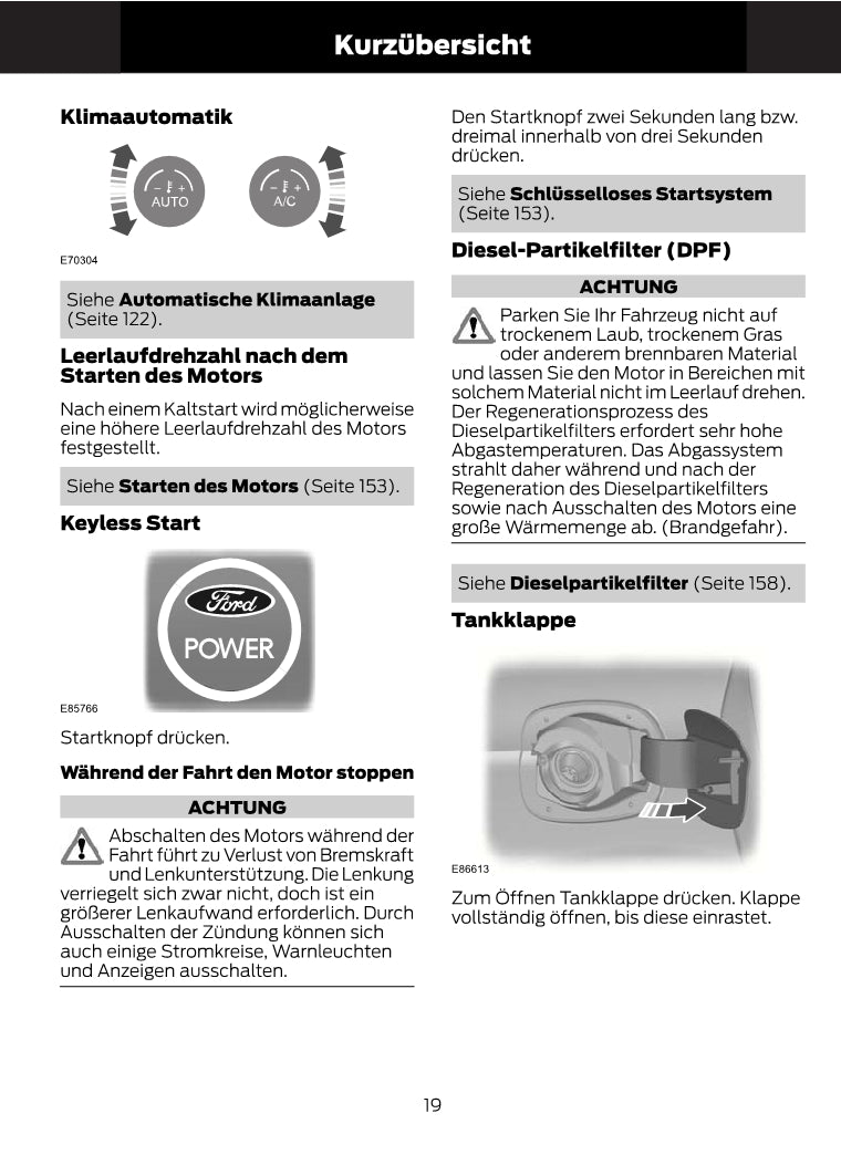 1997-2008 Ford Ka Bedienungsanleitung | Deutsch