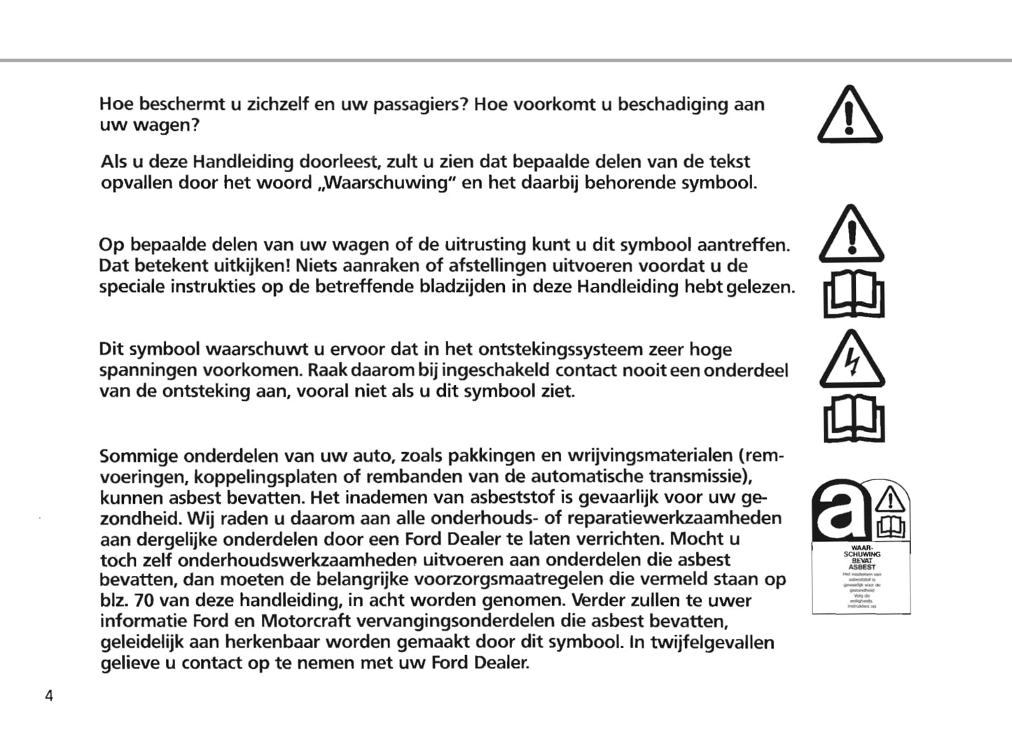 1986-1990 Ford Escort Bedienungsanleitung | Niederländisch