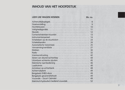 1986-1990 Ford Escort/Escort Van/Escort Express Owner's Manual | Dutch