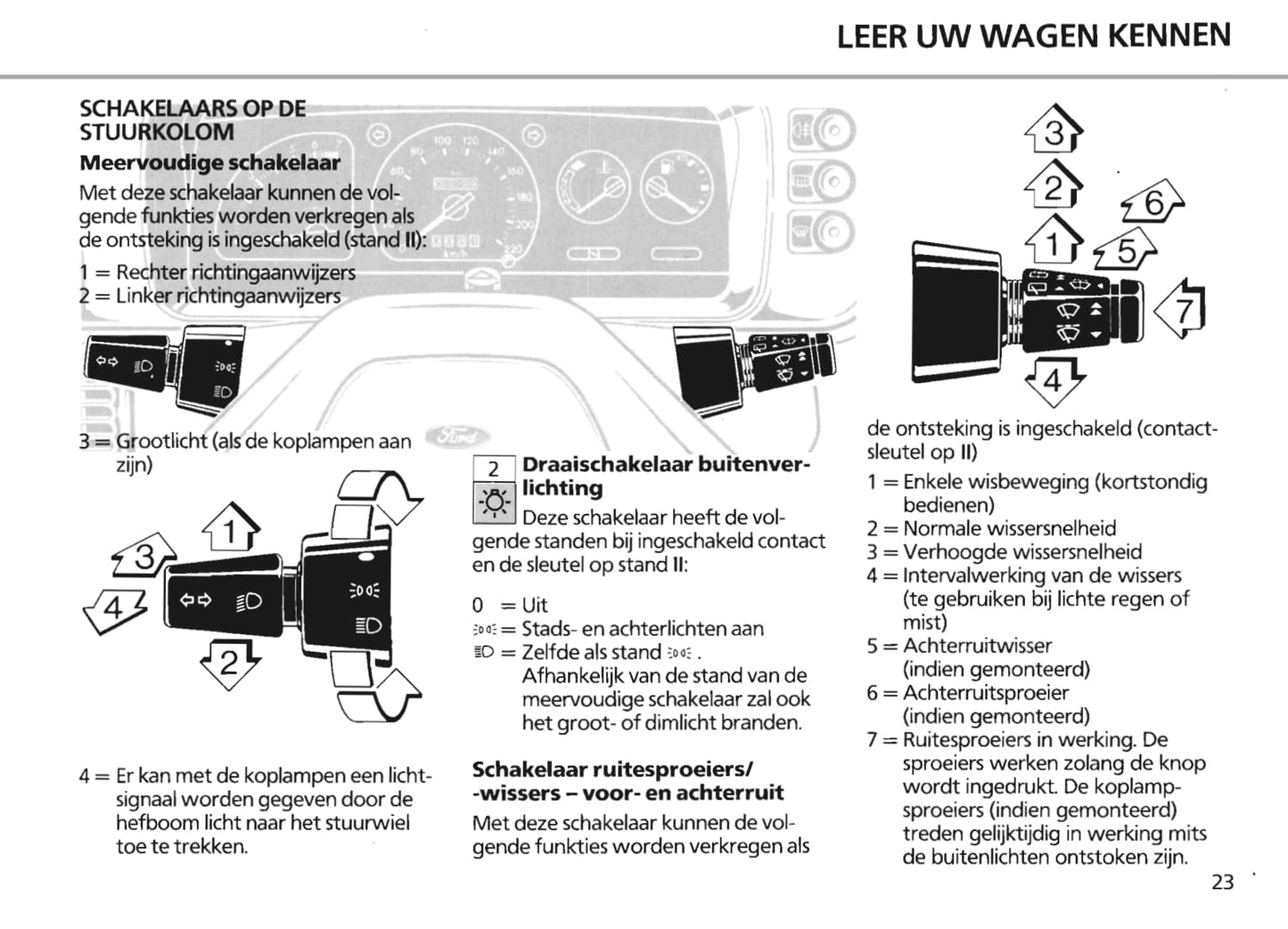 1986-1990 Ford Escort Bedienungsanleitung | Niederländisch