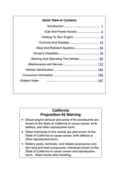 Peterbilt Operator's Owner's Manual