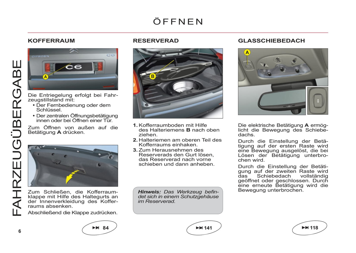 2011-2012 Citroën C6 Bedienungsanleitung | Deutsch