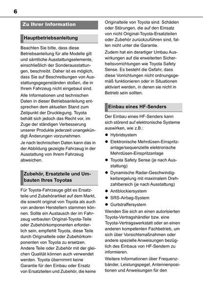 2020-2021 Toyota Yaris Hybrid Bedienungsanleitung | Deutsch