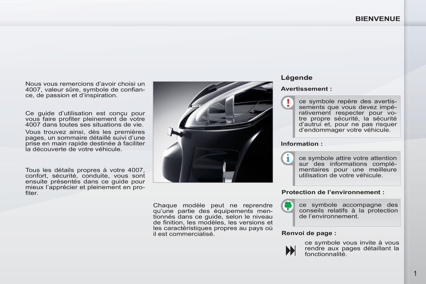 2011-2012 Peugeot 4007 Owner's Manual | French