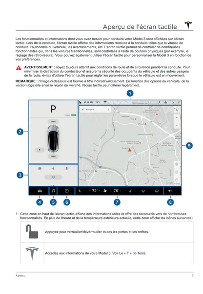 2020 Tesla Model 3 Bedienungsanleitung | Französisch