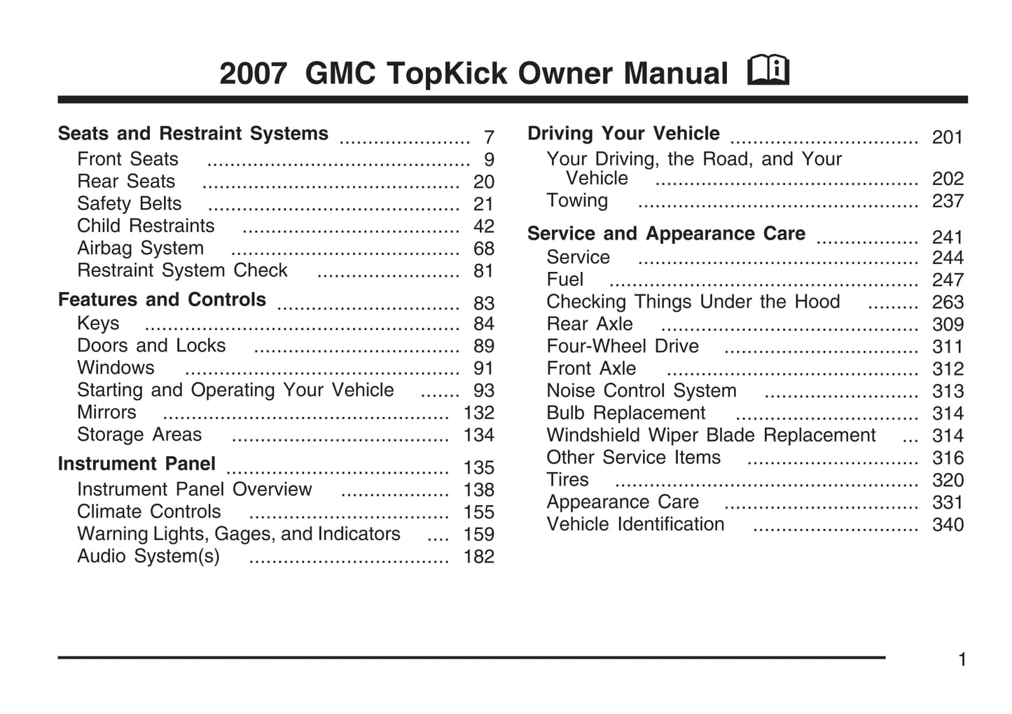 2007 GMC TopKick Bedienungsanleitung | Englisch