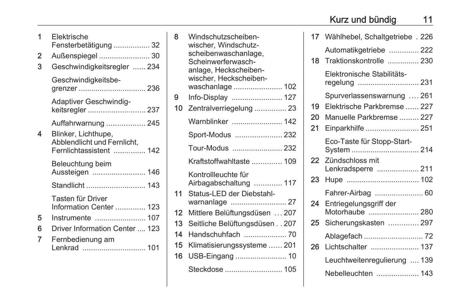 2017-2018 Opel Zafira/Zafira Tourer Owner's Manual | German