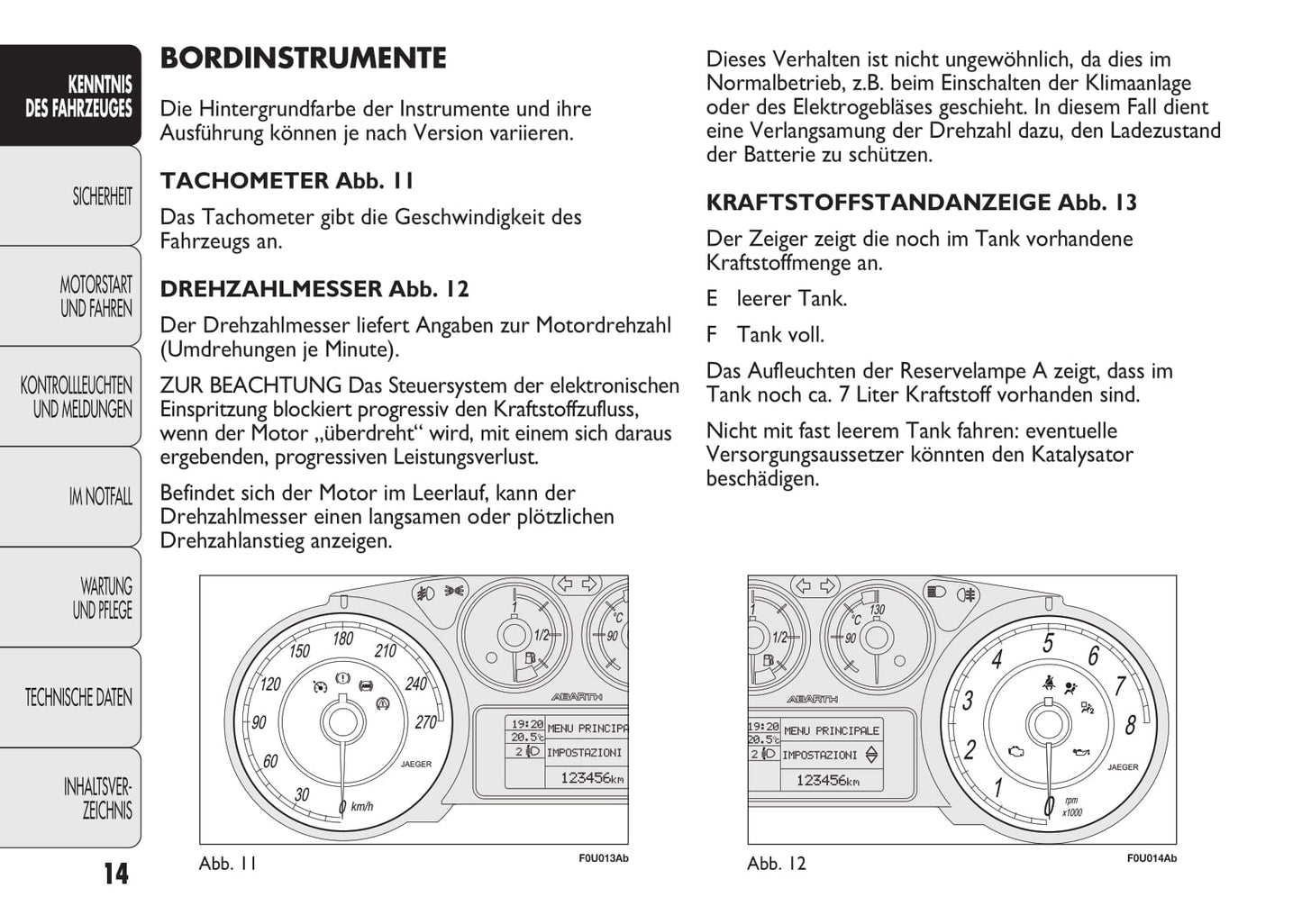 2012-2015 Abarth Punto Owner's Manual | German