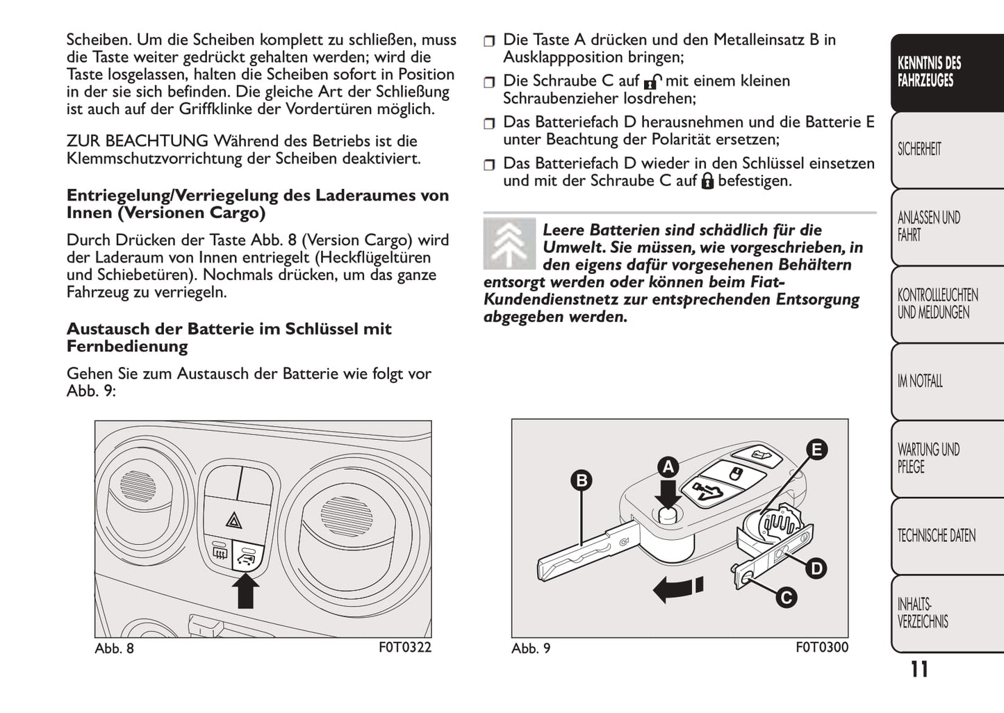 2016-2017 Fiat Fiorino Owner's Manual | German