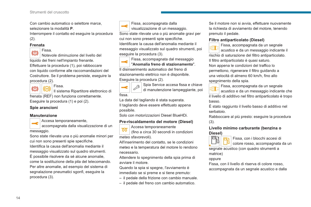 2020-2023 Peugeot 2008/e-2008 Owner's Manual | Italian