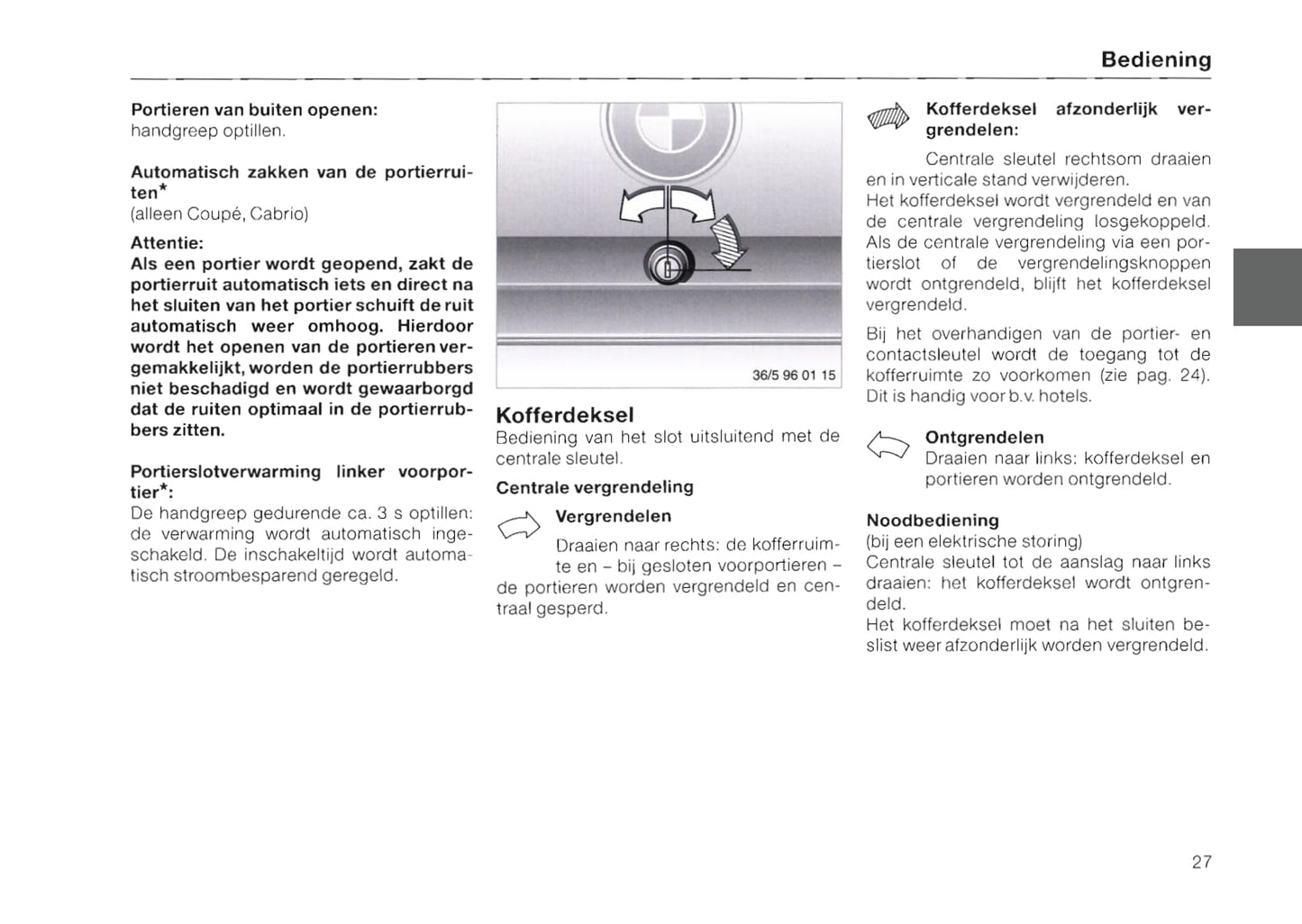 1996-1997 BMW 3 Series Bedienungsanleitung | Niederländisch