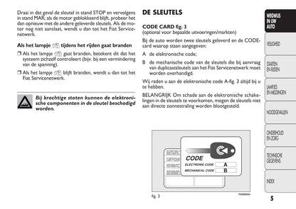 2010-2011 Fiat Punto/Punto Evo Owner's Manual | Dutch