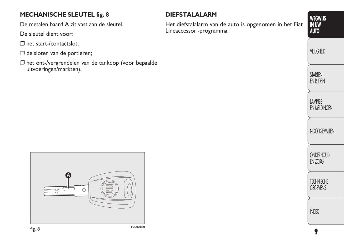 2010-2011 Fiat Punto Evo Owner's Manual | Dutch