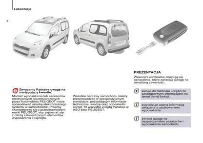 2014-2015 Peugeot Partner Tepee Owner's Manual | Polish