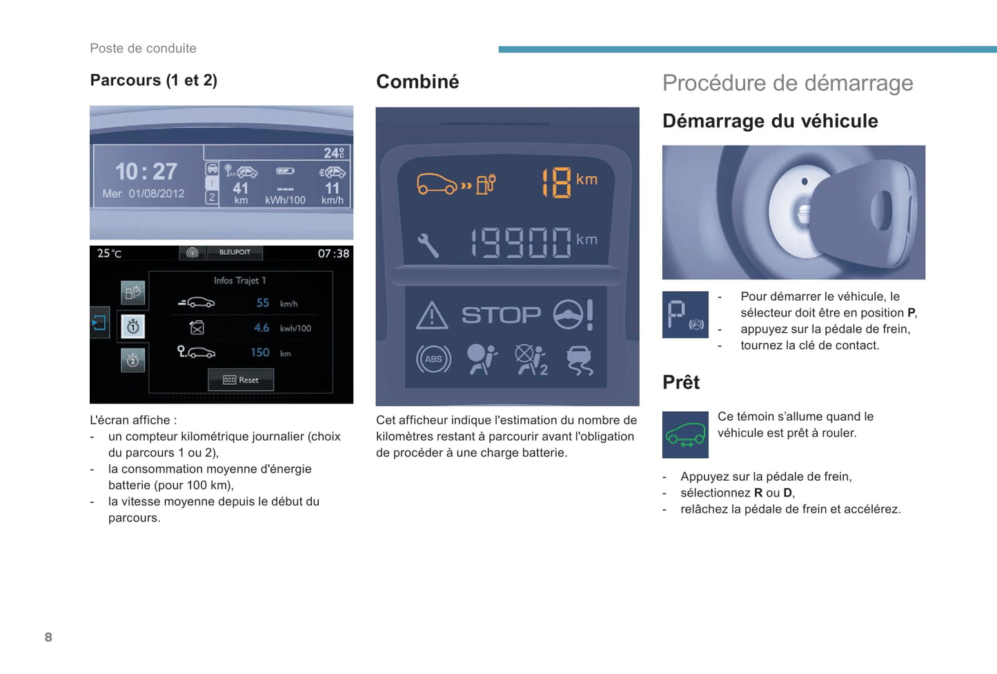 2017-2022 Peugeot Partner Electric/Partner Tepee Electric Bedienungsanleitung | Französisch