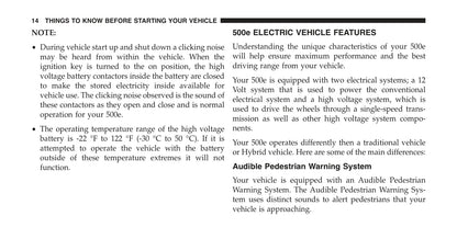 2015 Fiat 500e Owner's Manual | English