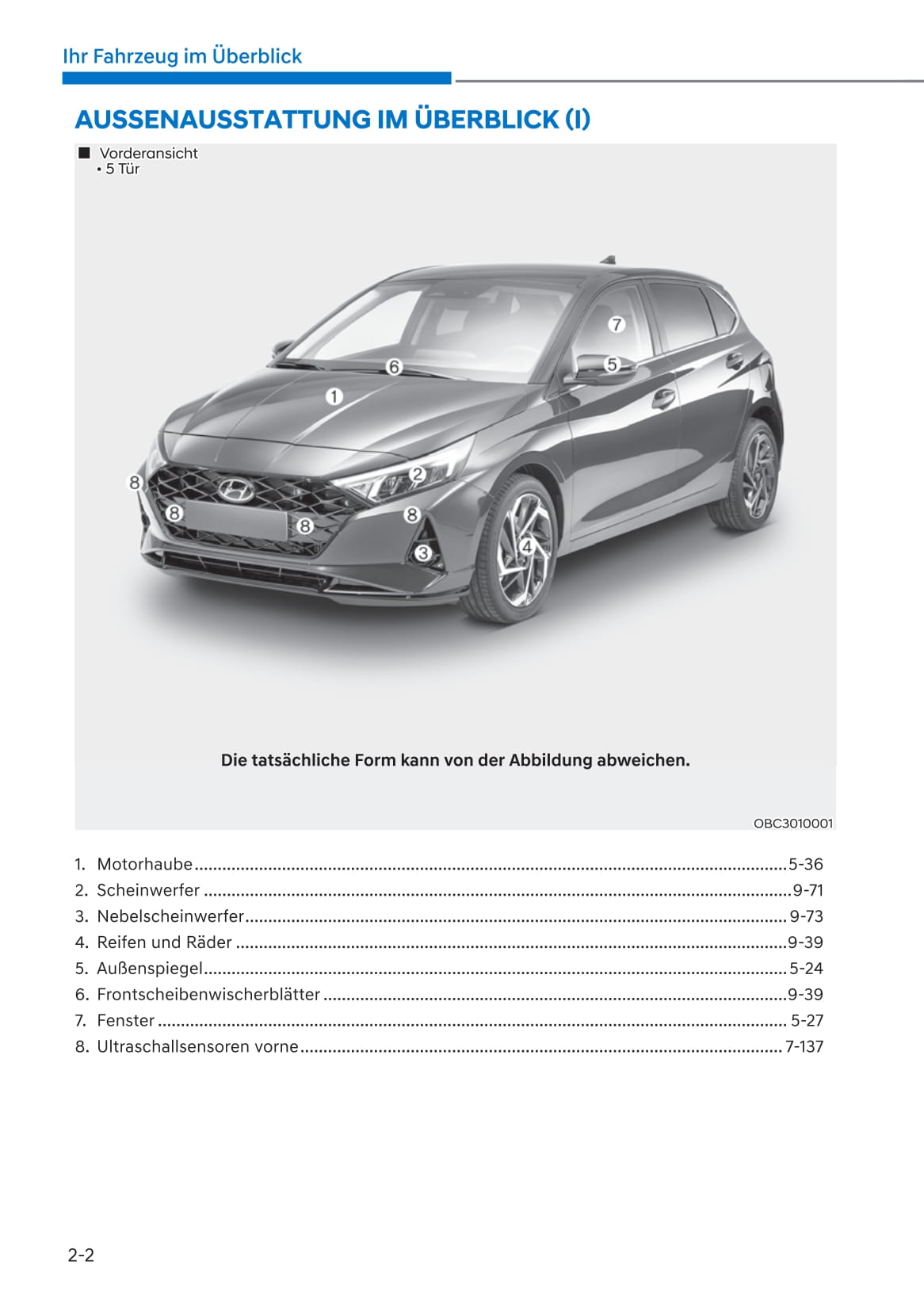 2021-2022 Hyundai i20/Bayon Bedienungsanleitung | Deutsch